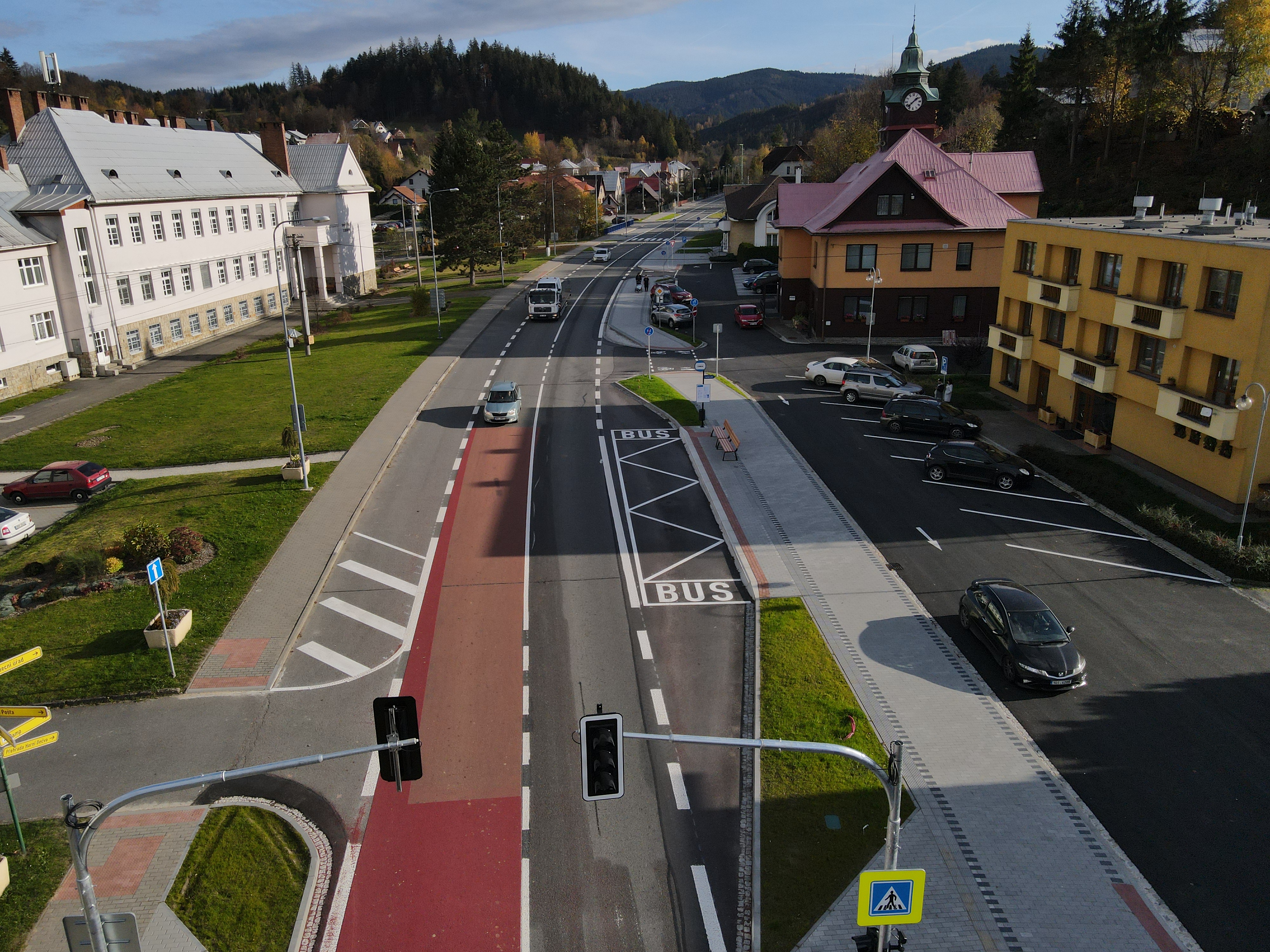 Horní Bečva – výstavba cyklostezky centrem obce - Út- és hídépítés